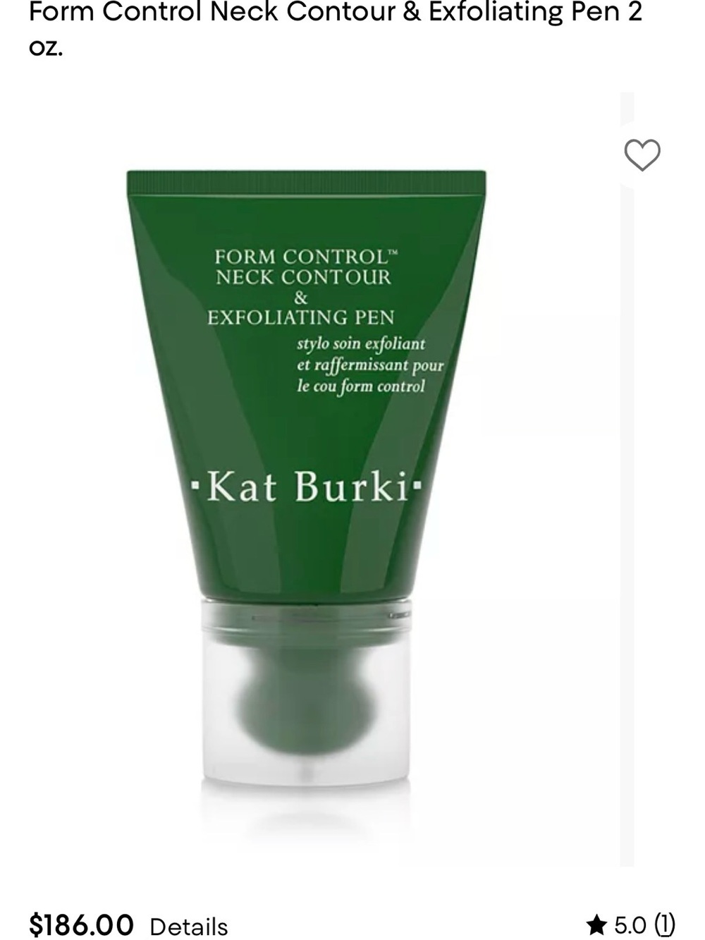 Kat Burki Form Control Neck Contour & Exfoliating Pen, green anti aging NWT 3.4